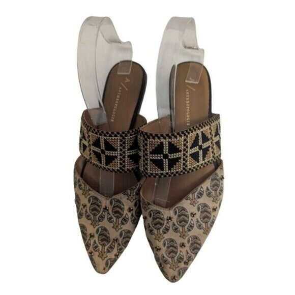 Anthropologie Paz Beaded Slides Mule Womens Size 8 - Picture 3 of 5